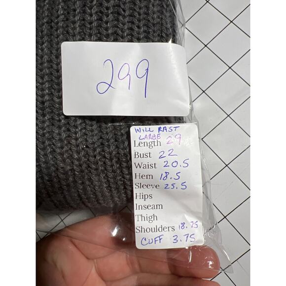 William Rast Men's Gray Ribbed Crewneck Sweater Size Large - Picture 8 of 8